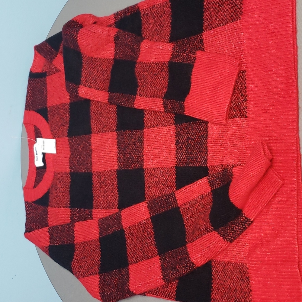 Old navy Buffalo red womans checked sweater long sleeve